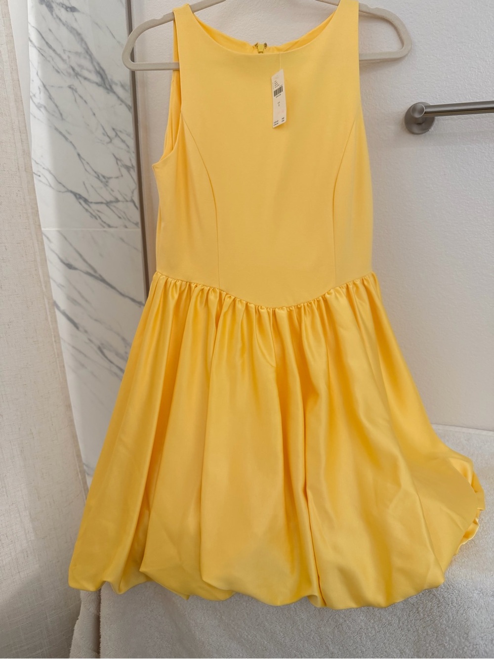 Anthropologie Lemon Yellow Sleeveless Fit-and-Flare Dress